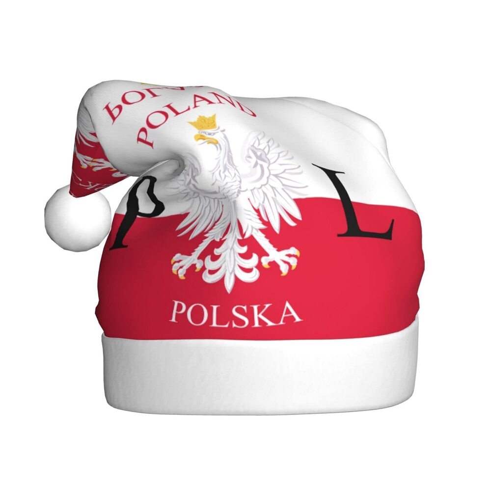 4898 Polish Flag Poland Polska Merry Christmas!!! Christmas Hat Large